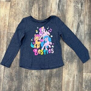 Jumping Beans Dark Heather Blue Long Sleeve Tee with My Little Pony Design